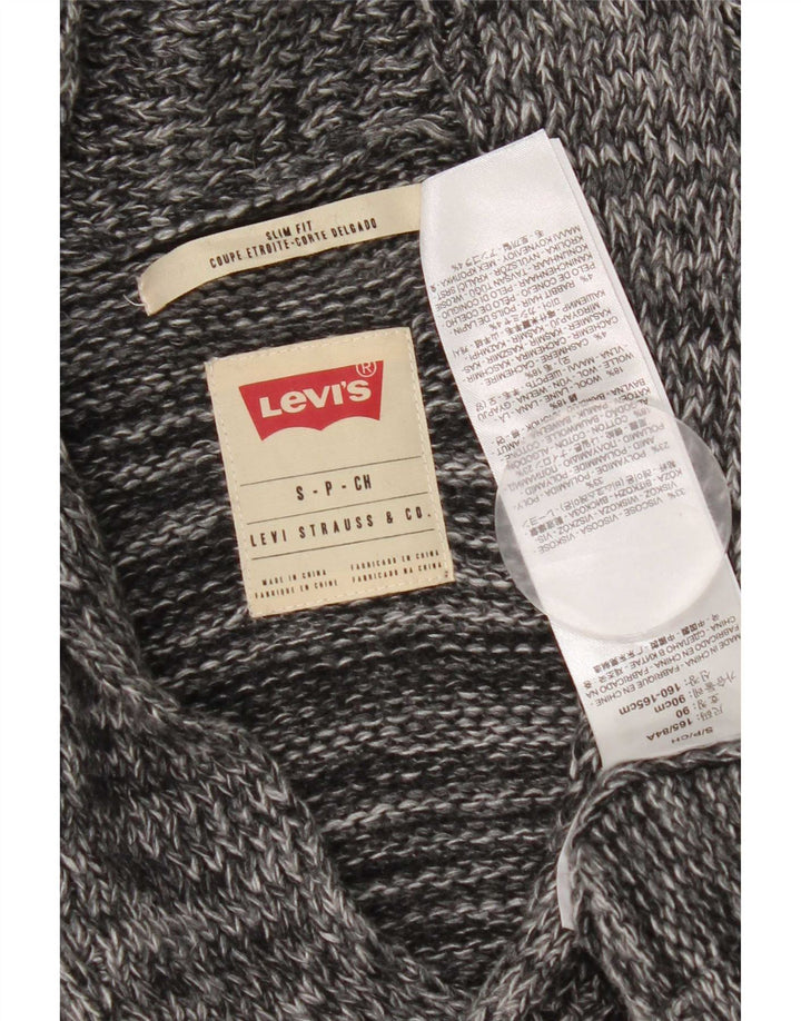 Suéter cardigã masculino Levi's Slim Fit pequeno cinza manchado de viscose