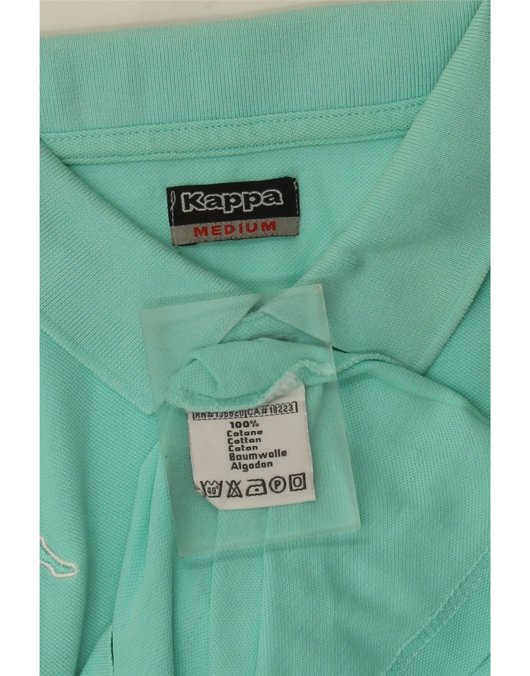 Camisa polo masculina KAPPA algodão turquesa médio