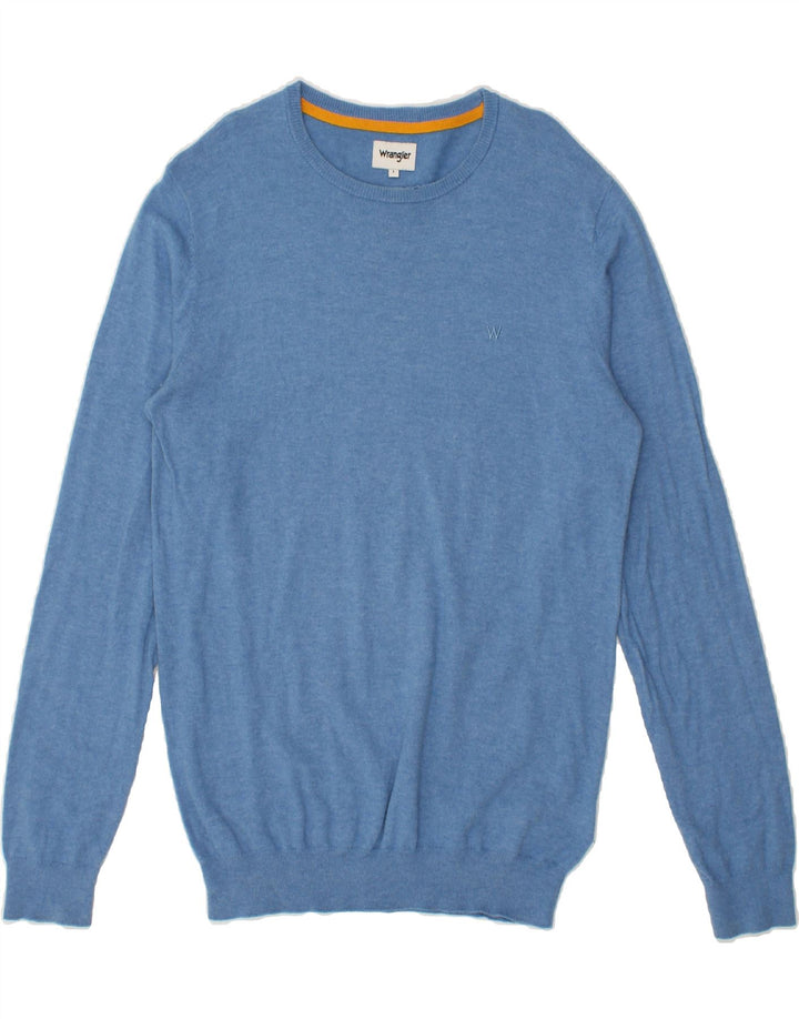 WRANGLER Mens Crew Neck Jumper Sweater Large Blue Cotton Vintage Wrangler and Second-Hand Wrangler from Messina Hembry 
