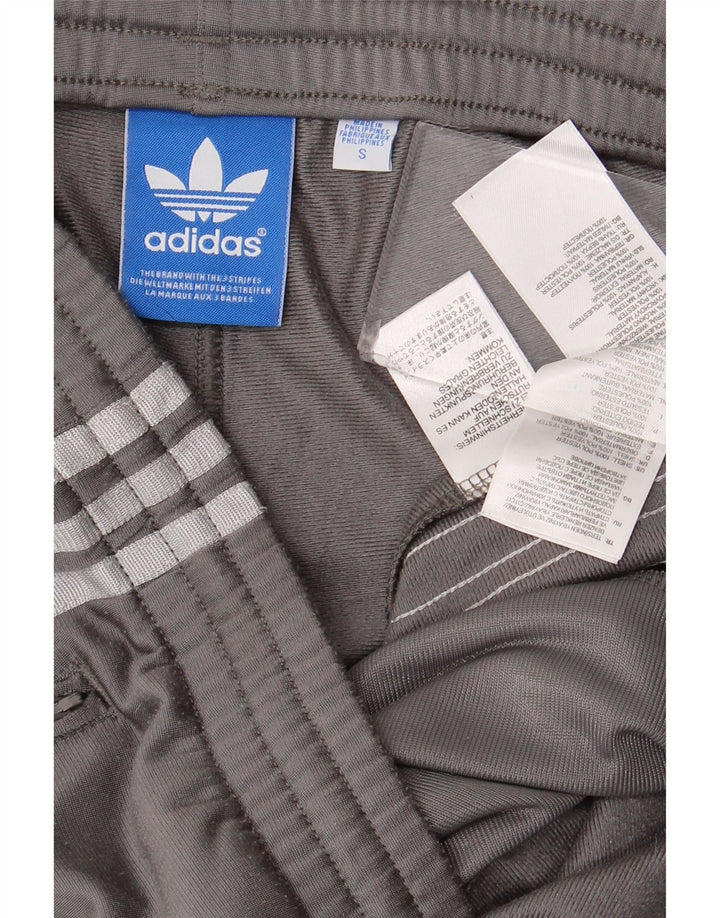 Calça de treino masculina Adidas pequena cinza poliéster