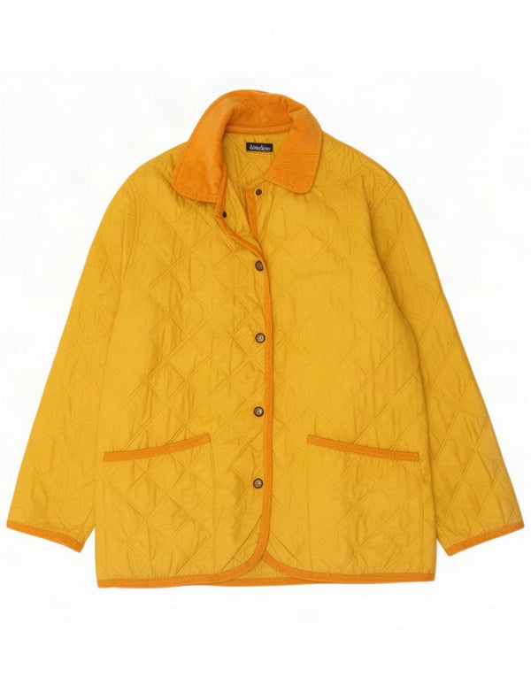 Jaqueta acolchoada feminina Marina Yachting Reino Unido 14 grande amarelo