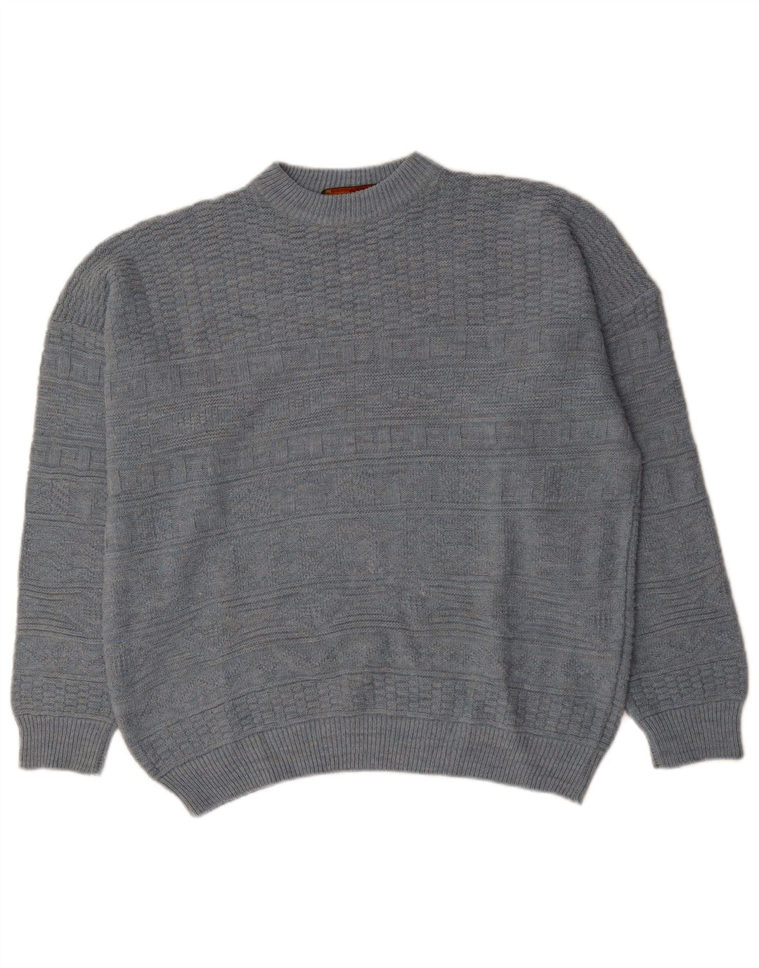 Suéter vintage masculino com gola redonda XL cinza