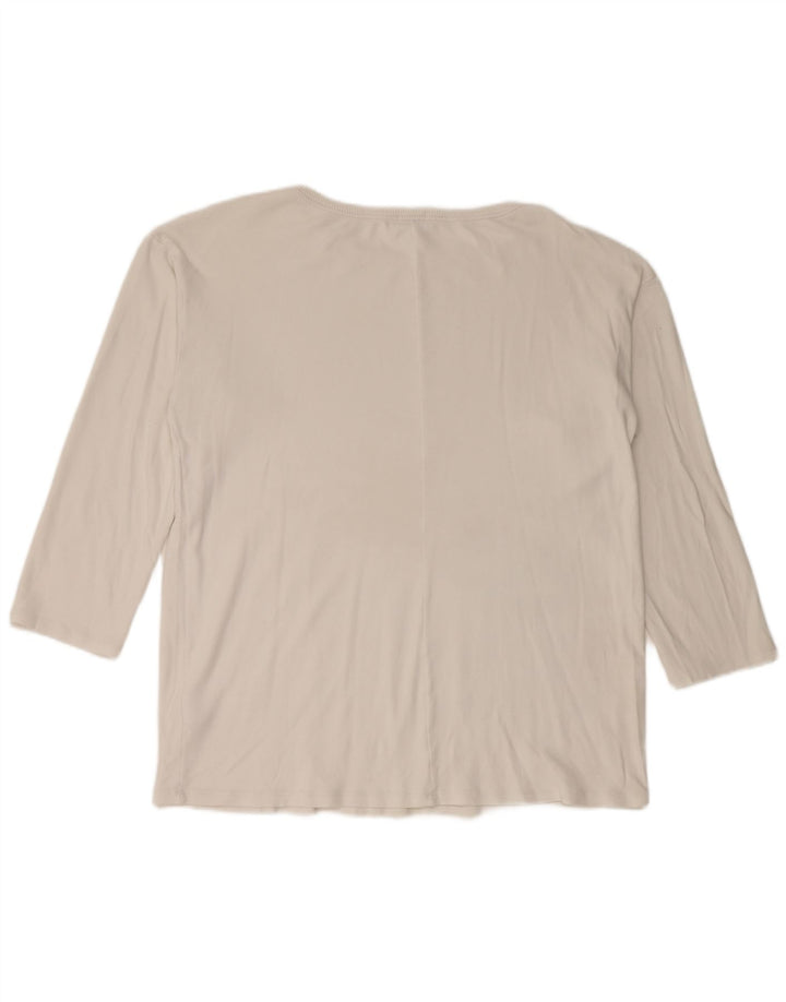 Top gráfico feminino Benetton Disney Oversized manga comprida Reino Unido 12 médio branco