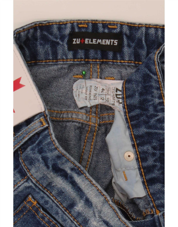 Zu Elements Jeans masculino cenoura slim desgastado W32 L28 algodão azul
