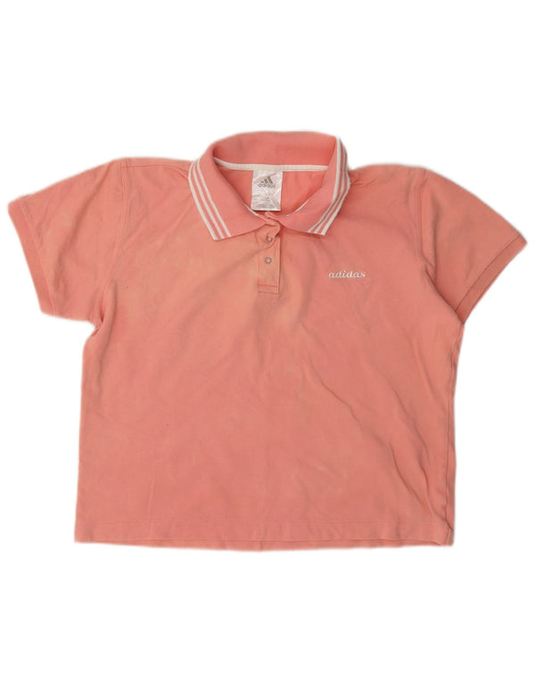 Camisa polo feminina Adidas UK 16 grande algodão rosa
