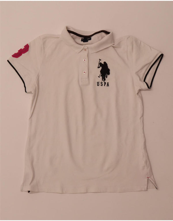 Camisa polo feminina US POLO ASSN UK 18 XL algodão branco