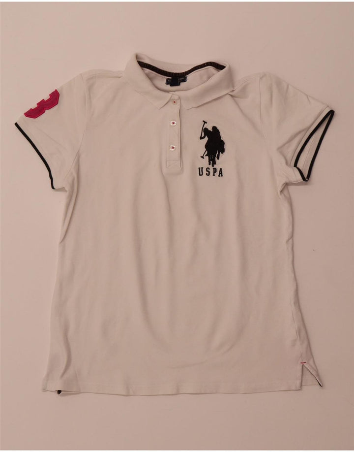 Camisa polo feminina US POLO ASSN UK 18 XL algodão branco