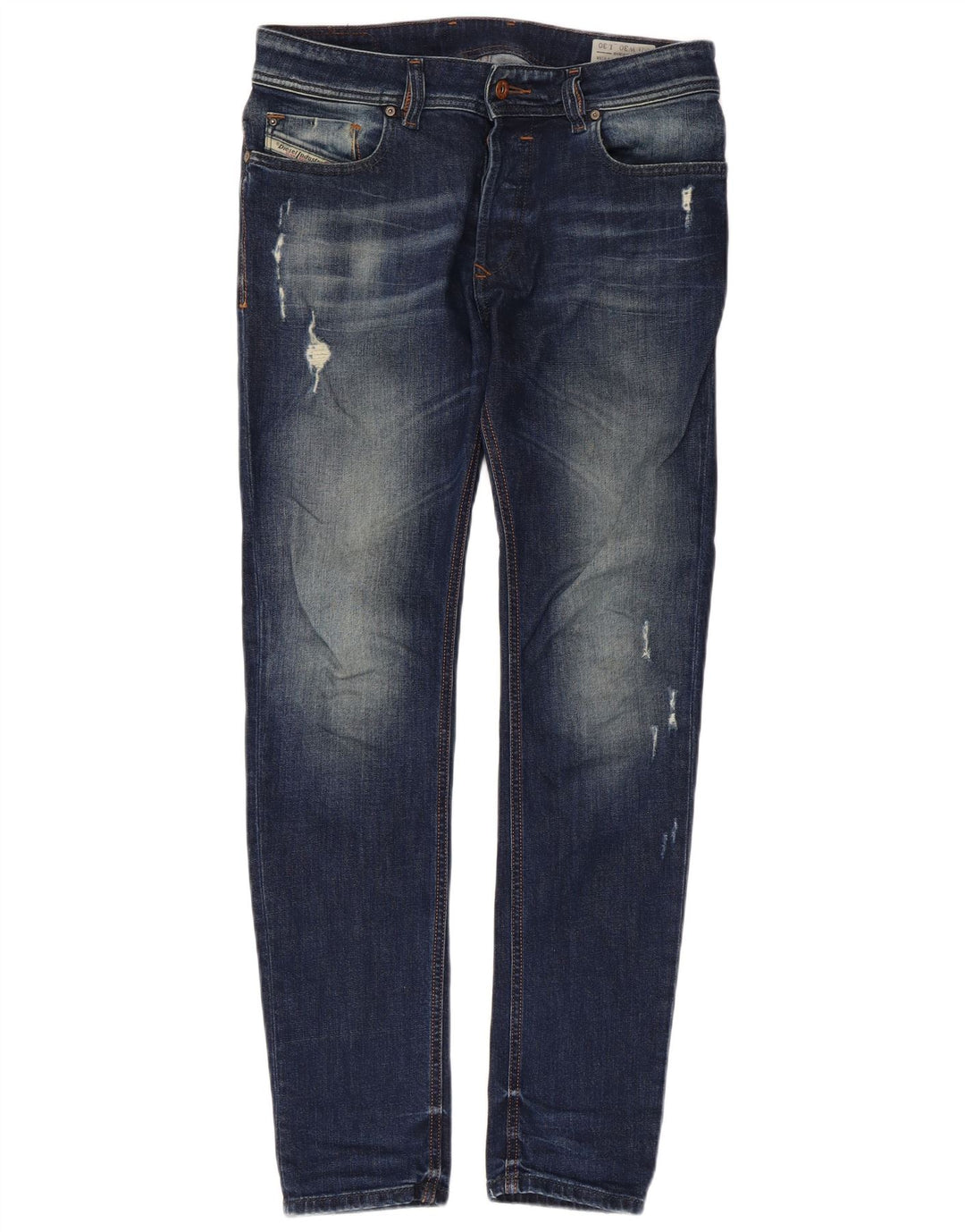 DIESEL Masculino Sleenker Distressed Slim Skinny Jeans W30 L30 Azul Algodão