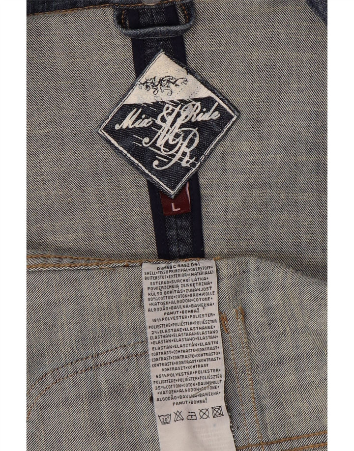 Jaqueta jeans feminina vintage Reino Unido 14 grande algodão azul