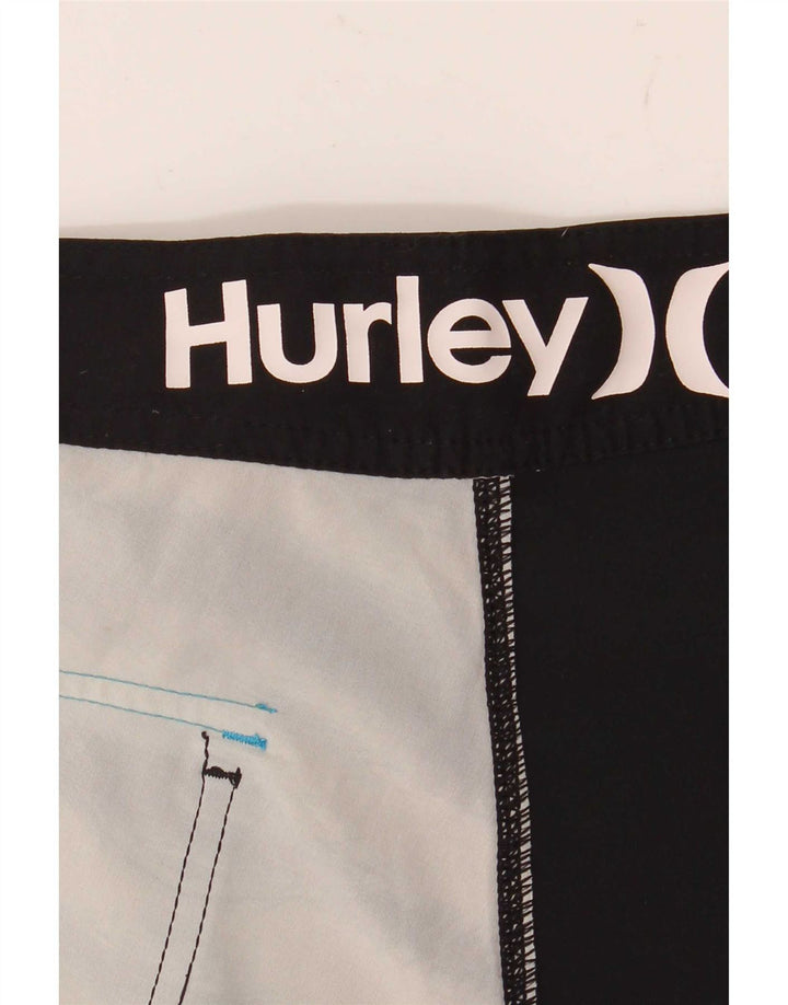 Shorts de natação masculino Hurley gráfico médio preto listrado