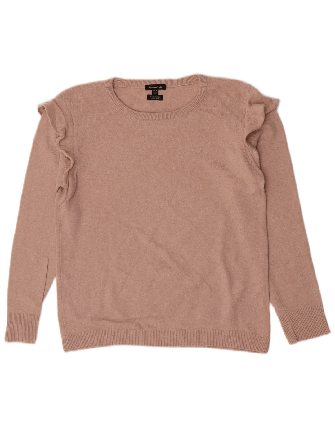 Suéter feminino Massimo Dutti com gola canoa Reino Unido 10 pequeno bege poliamida