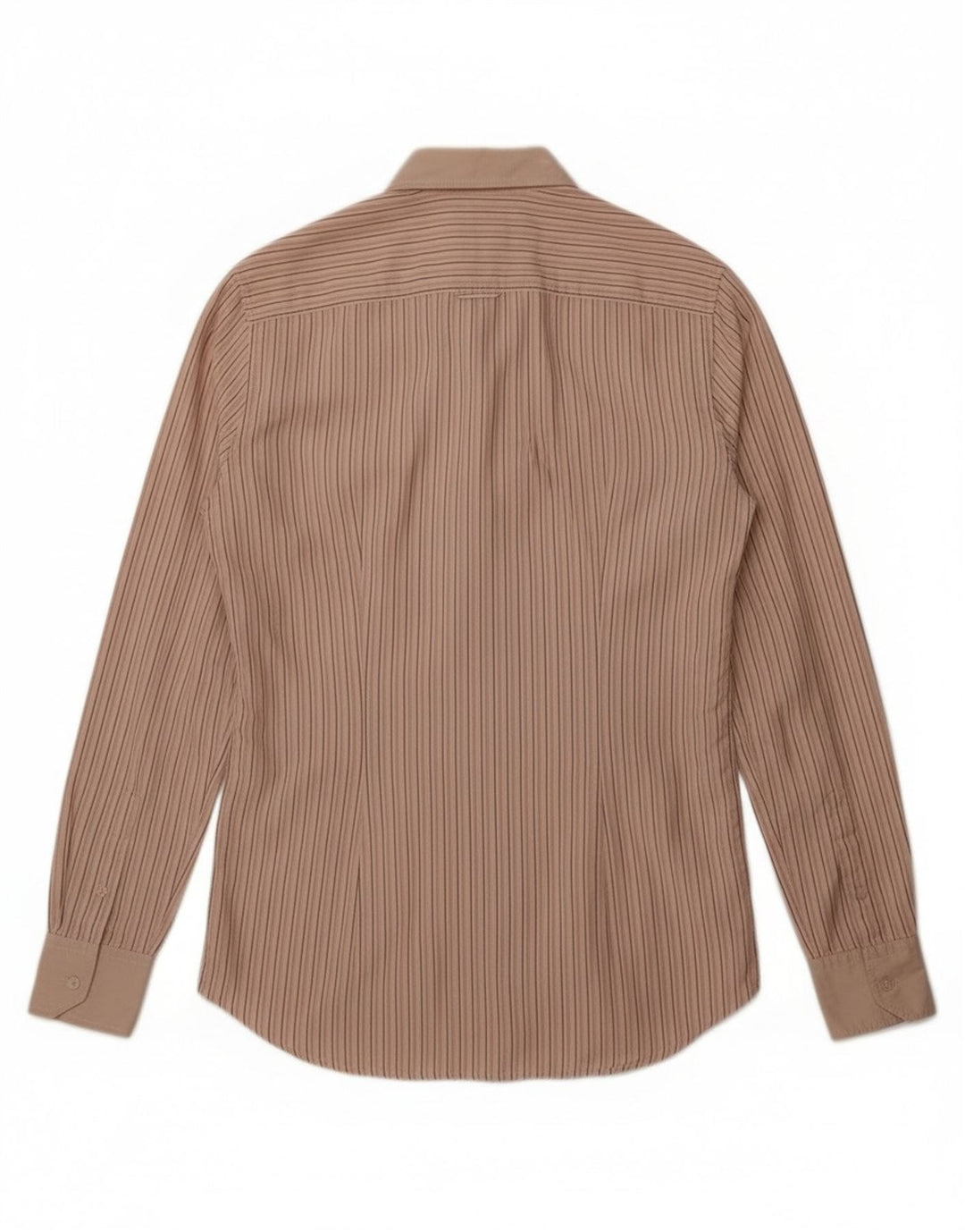 Dolce & Gabbana Camisa masculina George tamanho 39 15 1/2 médio bege listrado