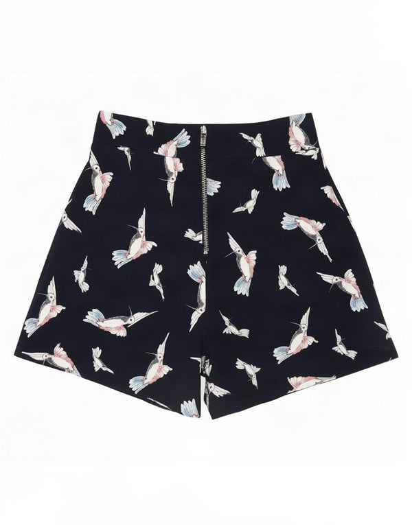 Shorts feminino Zara com estampa gráfica casual médio W28 azul marinho