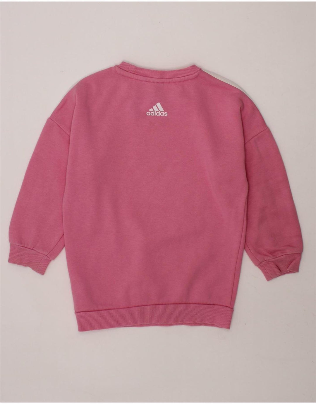 ADIDAS Girls Graphic Sweatshirt Jumper 2-3 Years Pink Cotton Vintage Adidas and Second-Hand Adidas from Messina Hembry 