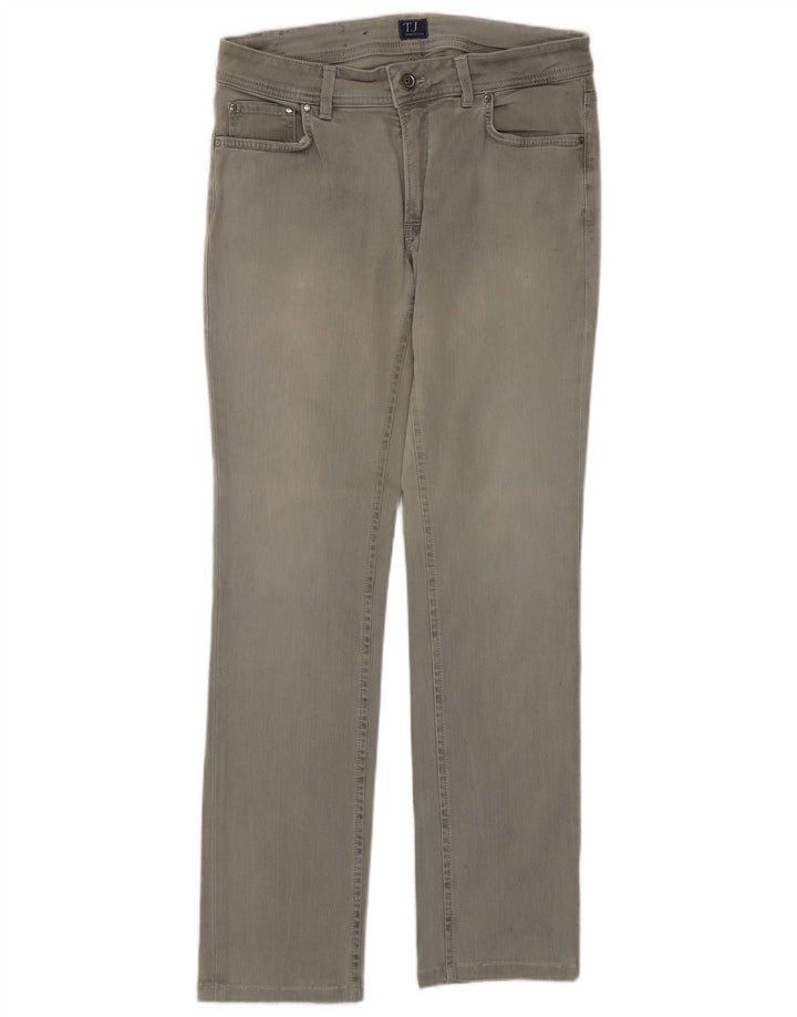 Jeans retos femininos TRUSSARDI W28 L30 algodão cinza