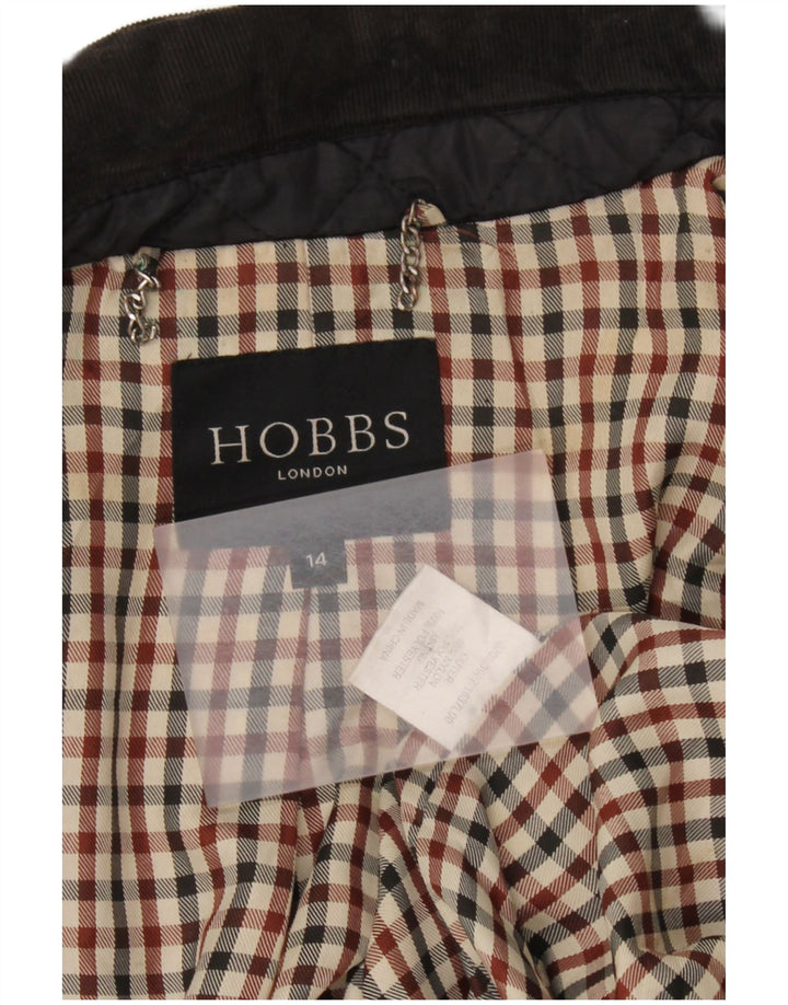 Jaqueta feminina acolchoada acolchoada Hobbs UK 14 nylon preto médio