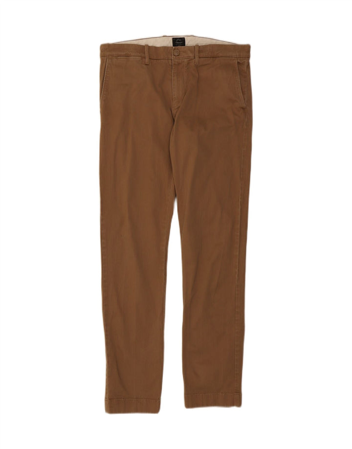 J. CREW Womens Stretch Slim Chino Trousers W32 L32 Brown Cotton Vintage J. Crew and Second-Hand J. Crew from Messina Hembry 