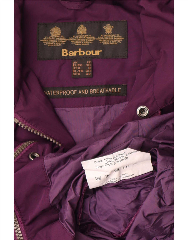 Jaqueta utilitária militar feminina Barbour UK 12 poliéster roxo médio