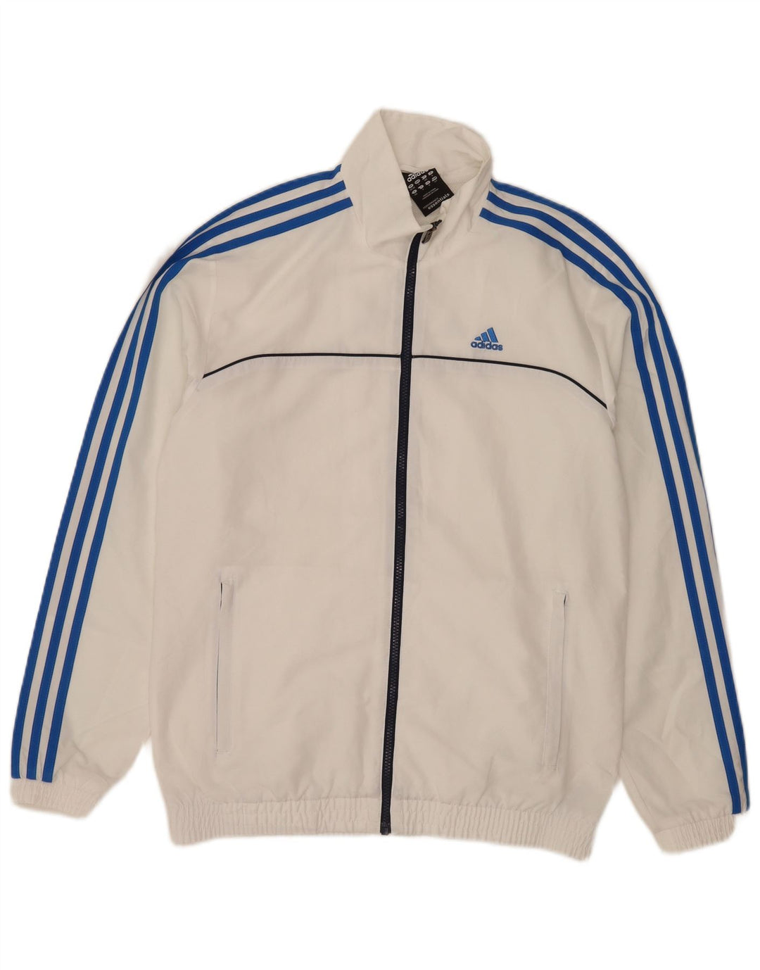 Adidas Mens Graphic Tracksuit Top Jacket UK 36/38 Pequeno Poliéster Branco