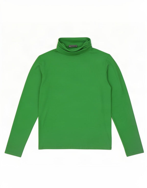 Top feminino Zara manga comprida Reino Unido 14 grande verde