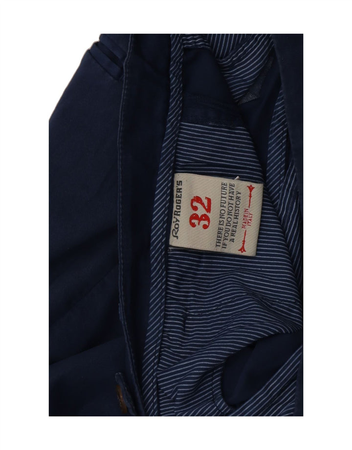 ROY ROGERS Mens Slim Suit Trousers W32 L35 Navy Blue Cotton Vintage Roy Rogers and Second-Hand Roy Rogers from Messina Hembry 