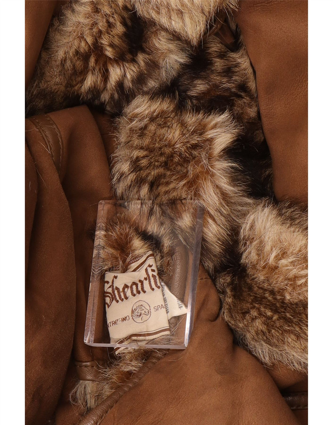 Casaco feminino de shearling grande Sinclair EU 40 Shearling marrom médio