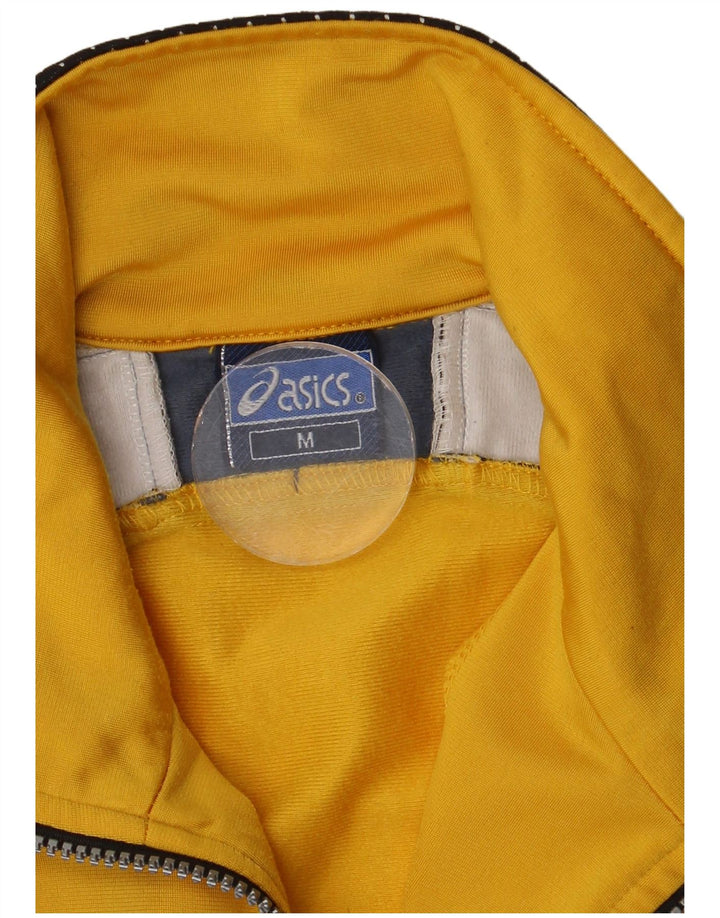 ASICS Mens Graphic Tracksuit Top Jacket Médio Amarelo Colorblock