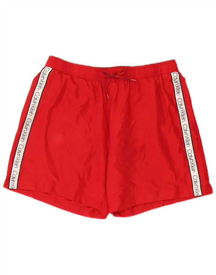 CALVIN KLEIN Calção de banho masculino gráfico XL poliéster colorblock vermelho