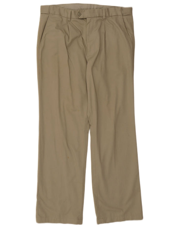 Calça masculina Marks & Spencer Blue Harbor Pegged Suit W36 L31 Algodão Bege