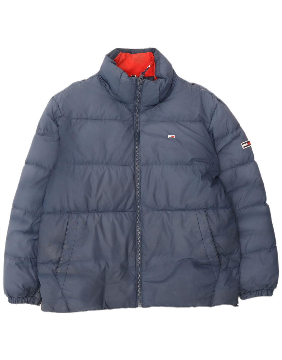 Jaqueta acolchoada masculina Tommy Hilfiger UK 42 XL azul marinho poliéster