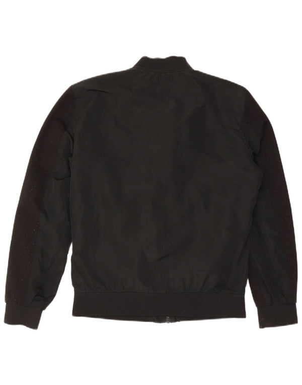 Zara Mens Bomber Jacket UK 40 Grande Poliéster Preto