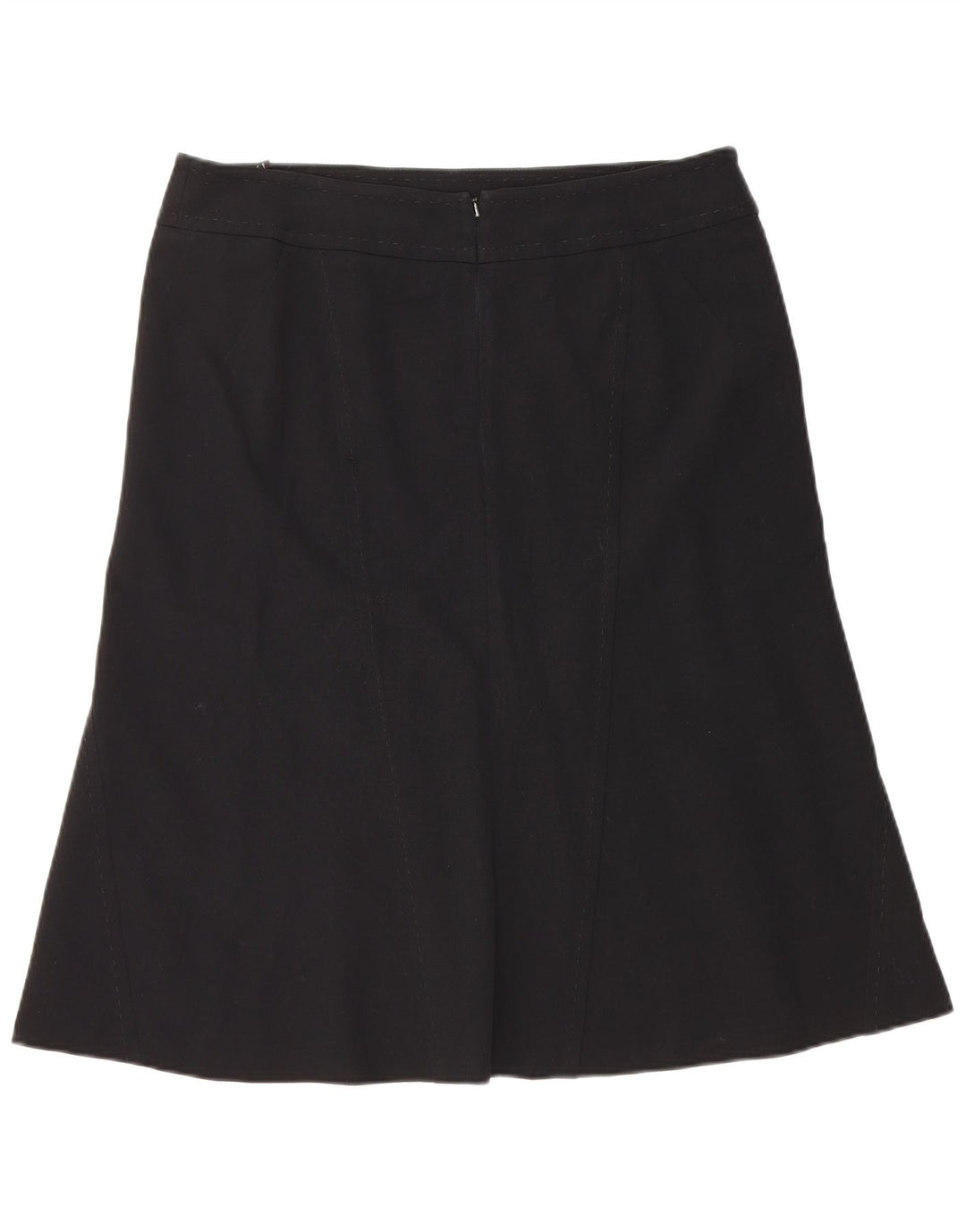 Saia feminina COAST em linha A UK 16 grande W34 poliéster preto