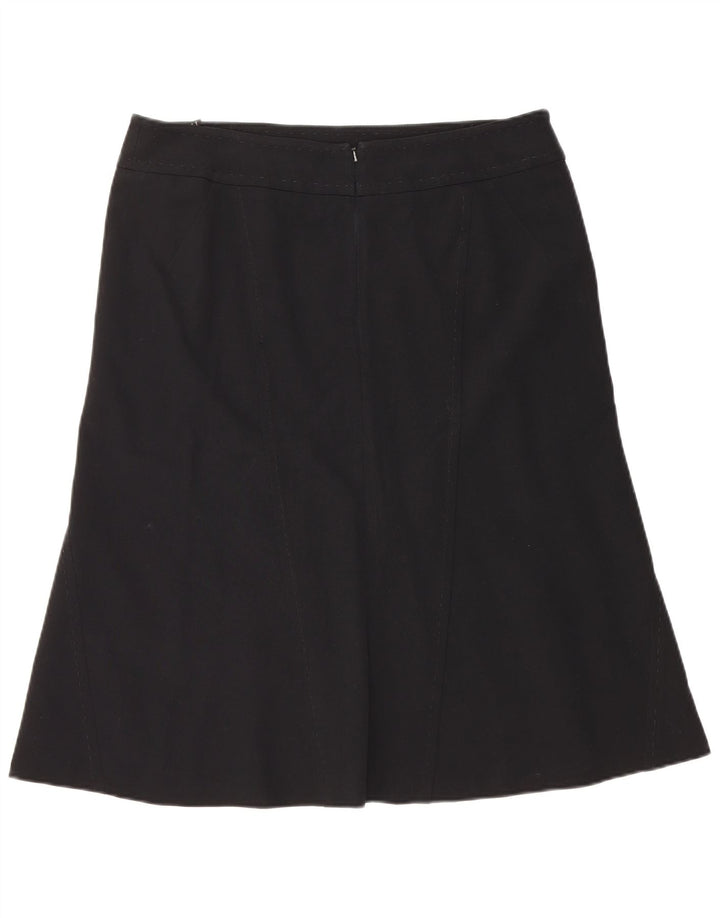 Saia feminina COAST em linha A UK 16 grande W34 poliéster preto