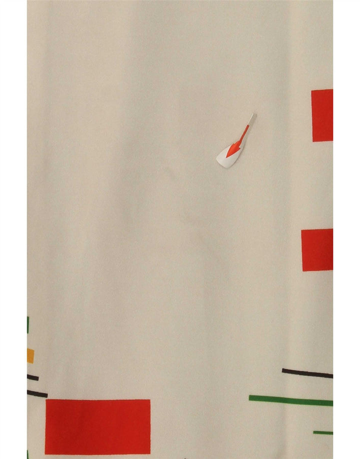 Jaqueta blazer masculina vintage com 1 botão Reino Unido 40 grande branco geométrico