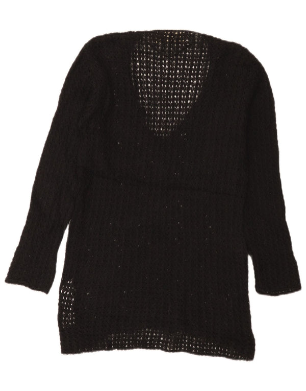Suéter feminino Zara com decote em V UK 12 acrílico preto médio