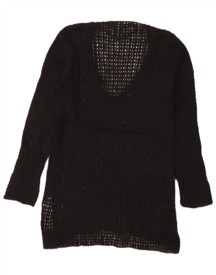 Suéter feminino Zara com decote em V UK 12 acrílico preto médio