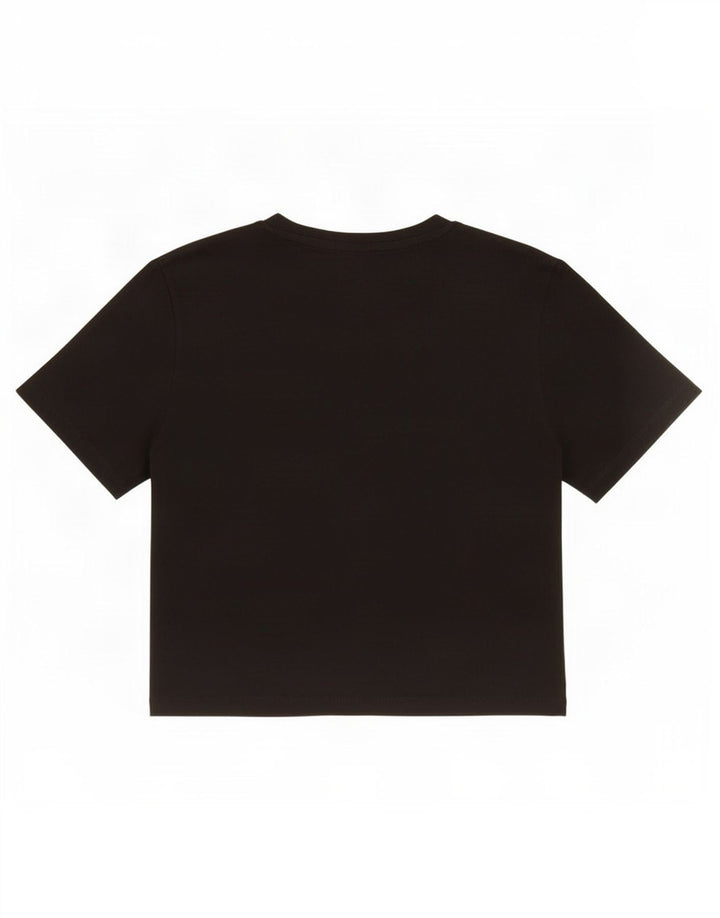 Camiseta Zara Feminina Crop Top UK 12 Médio Preto