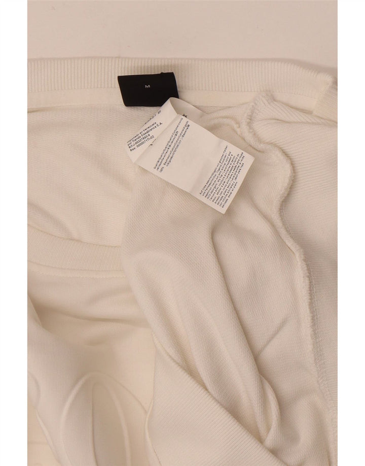 Hugo Boss moletom gráfico masculino jumper médio algodão branco