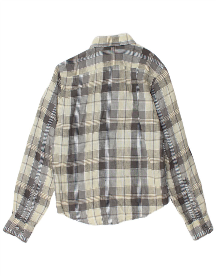 MARLBORO CLASSICS Camisa masculina slim fit pequena linho xadrez multicolorido