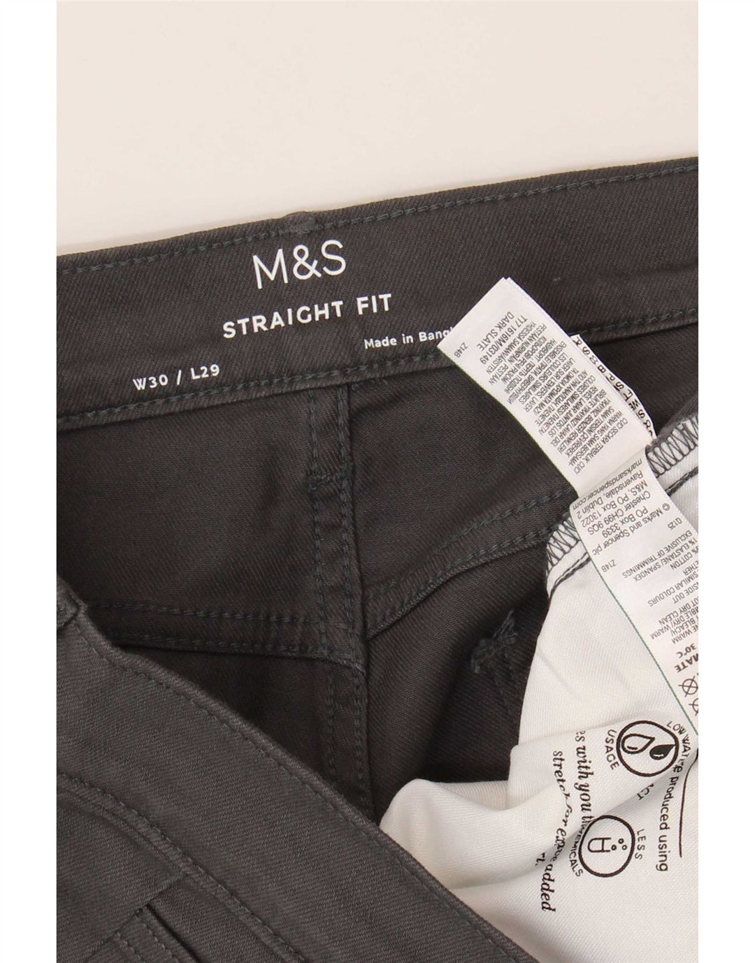 Jeans retos femininos Marks & Spencer W30 L29 algodão cinza