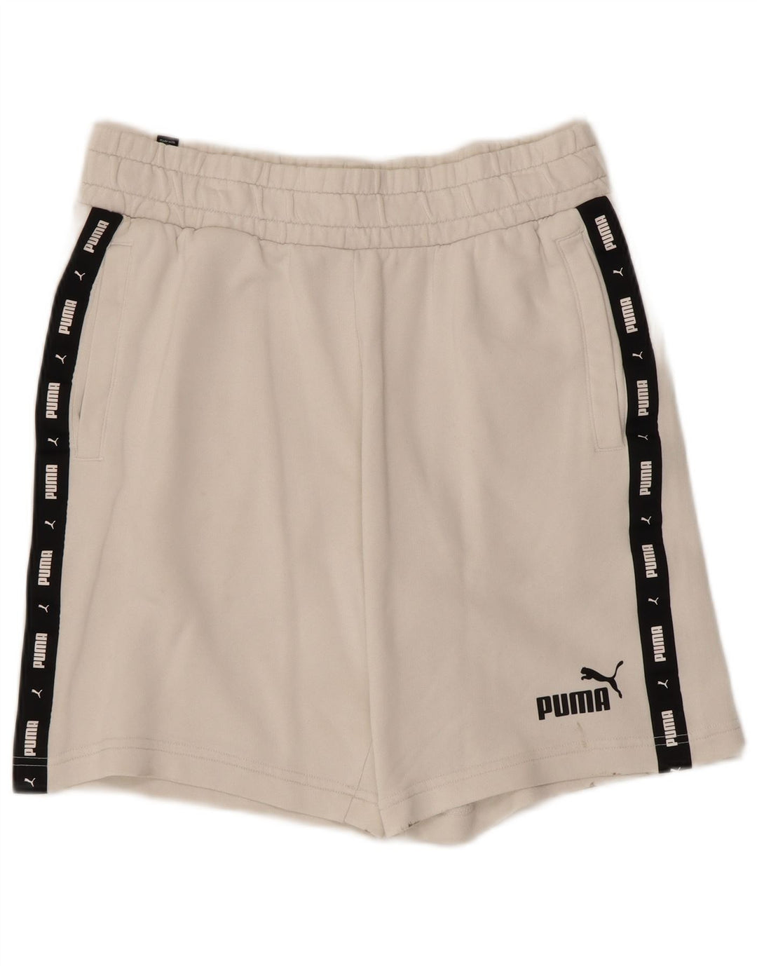 Puma Mens Graphic Sport Shorts Grande Algodão Branco