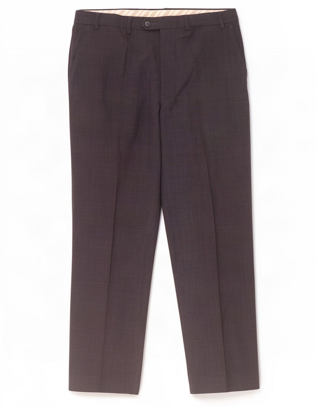 Calça masculina de terno reto Marks & Spencer W38 L33 azul marinho poliéster