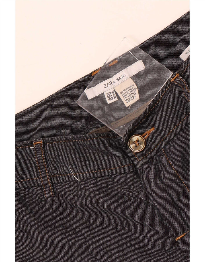 Zara Bermuda feminina Chino Shorts EU 40 Médio W30 Algodão Preto