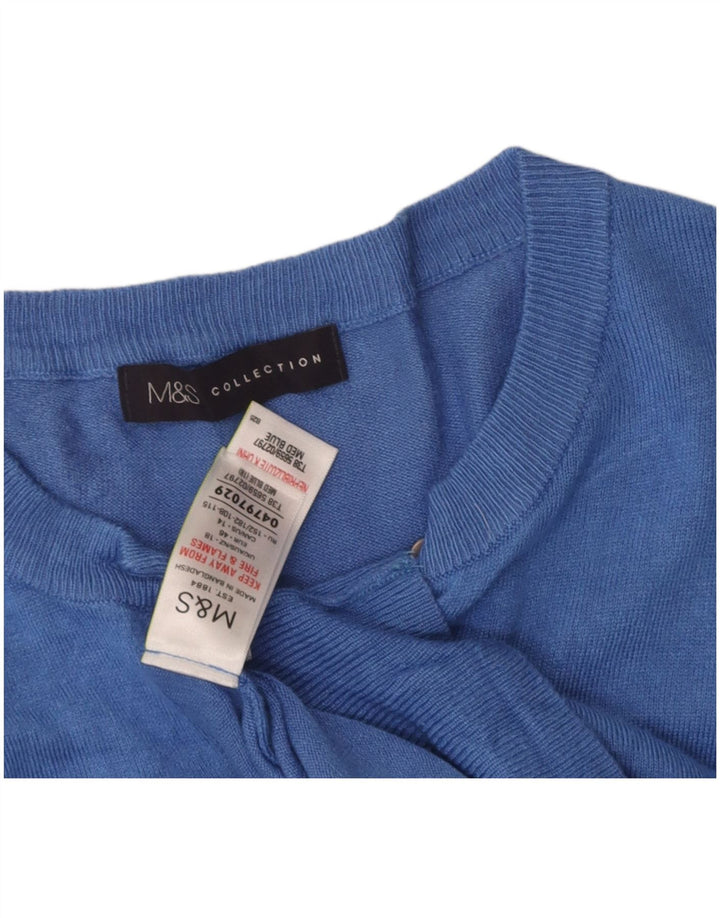 Suéter cardigã feminino MARKS & SPENCER UK 18 XL azul viscose