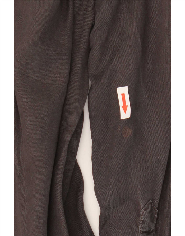 Camisa militar feminina Superdry UK 10 pequena viscose cinza