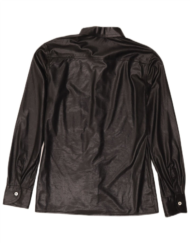 Camisa feminina de couro Fascino IT 46 grande preta