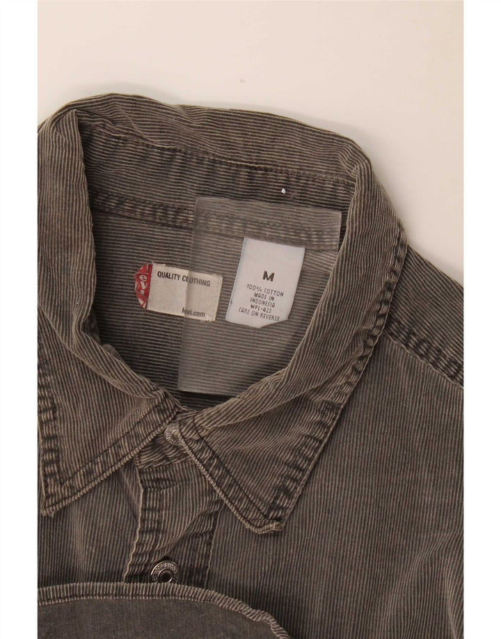 Camisa masculina de veludo cotelê Levi's cinza médio