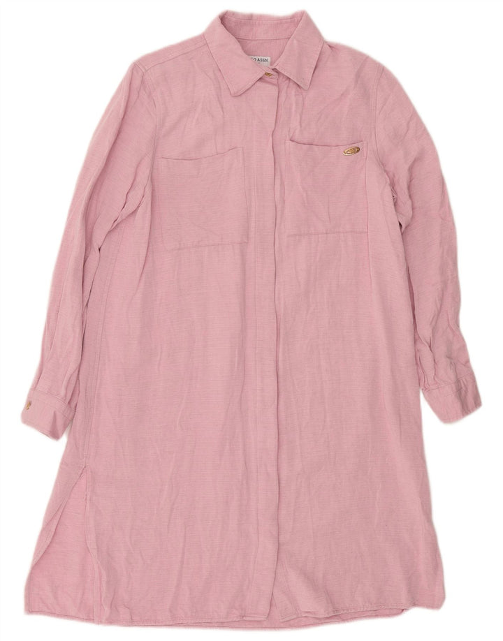 US Polo Assn. Vestido Camisa Feminino EU 38 Médio Rosa Viscose