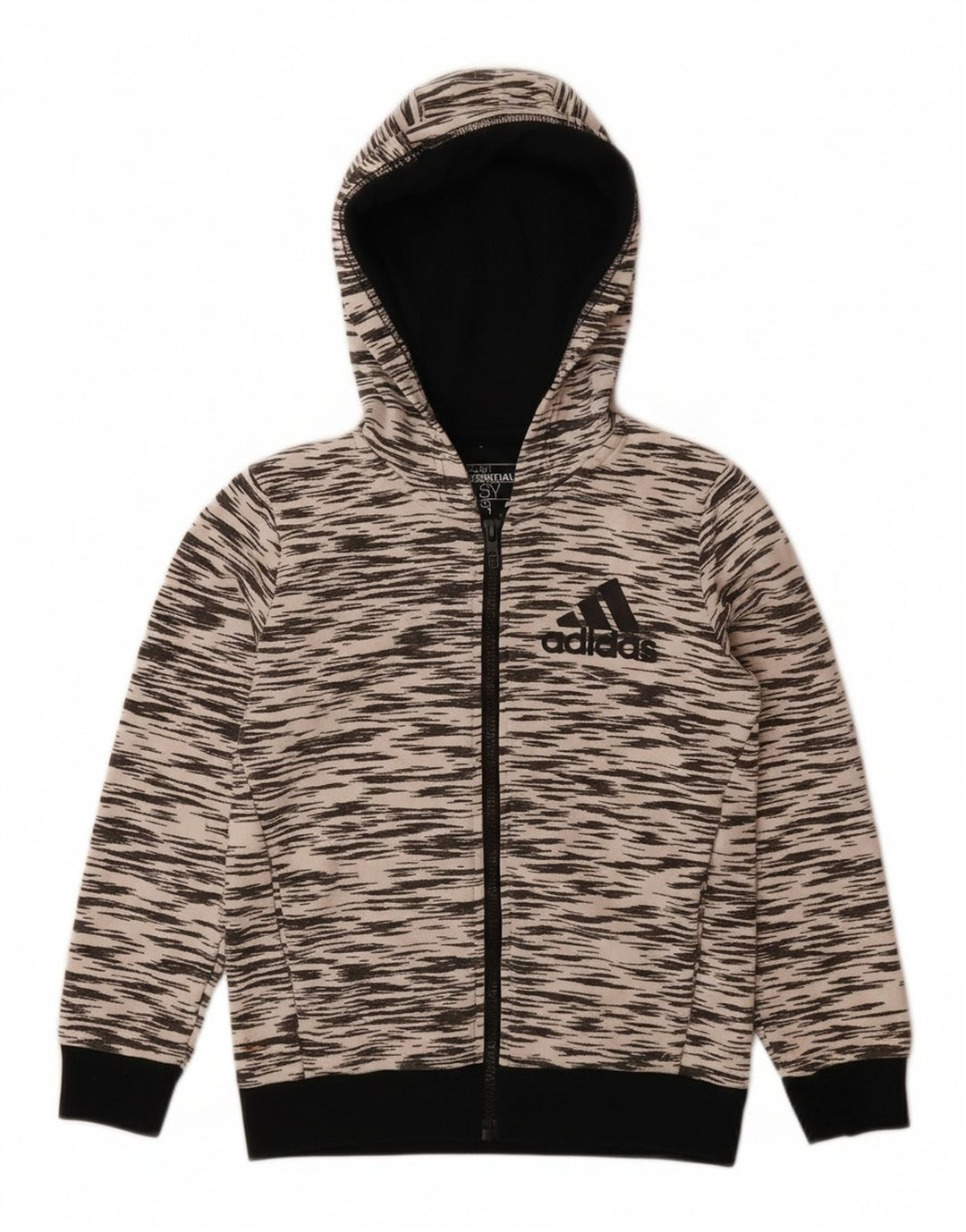 ADIDAS Suéter masculino Climalite Zip com capuz 7-8 anos cinza manchado de poliéster