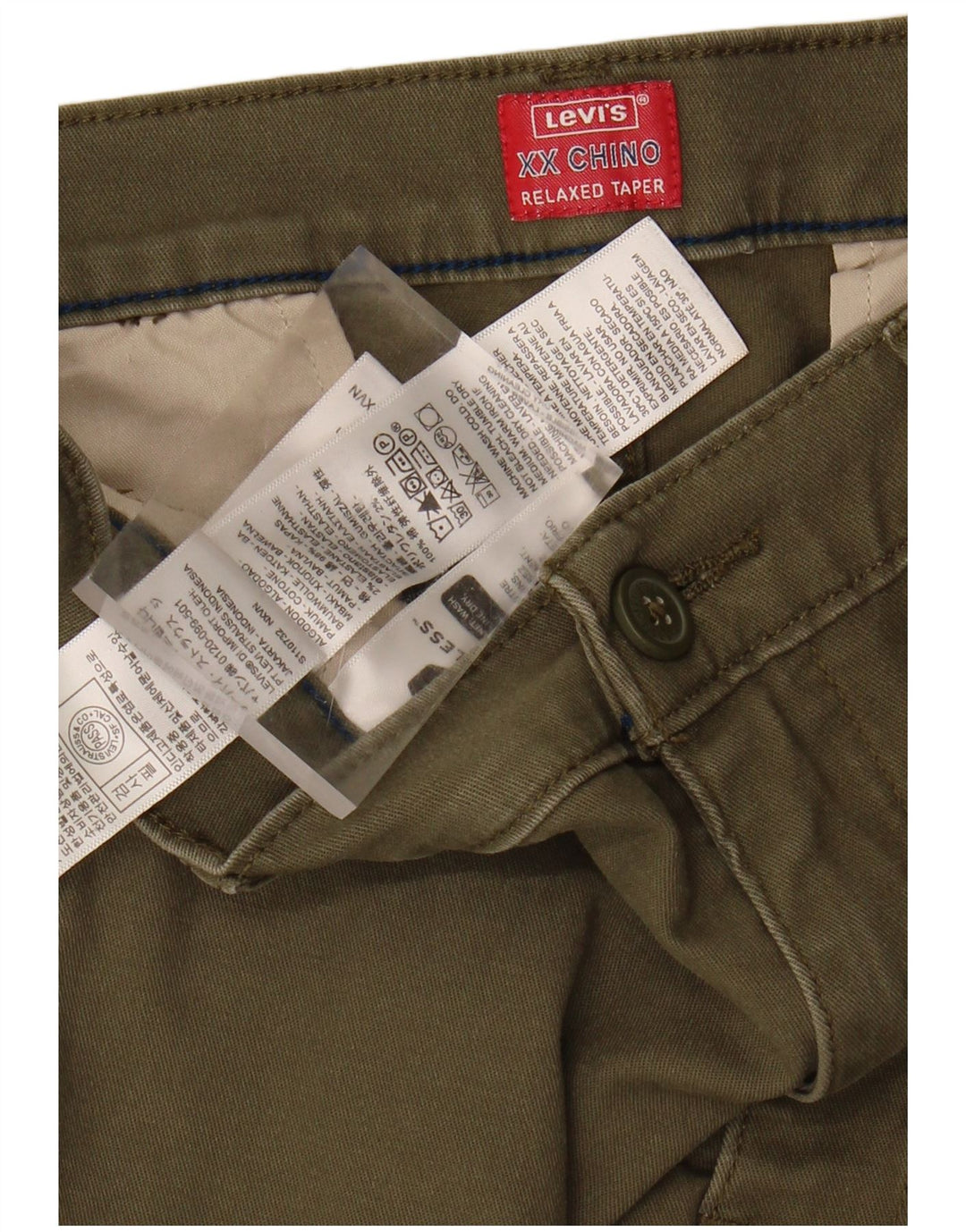 Calça Chino Feminina Levi's Relaxed Fit W28 L32 Algodão Cáqui